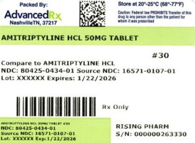 Amitriptyline HCl 50mg #30 (Amitriptyline HCl 50mg 80425 0434 01)